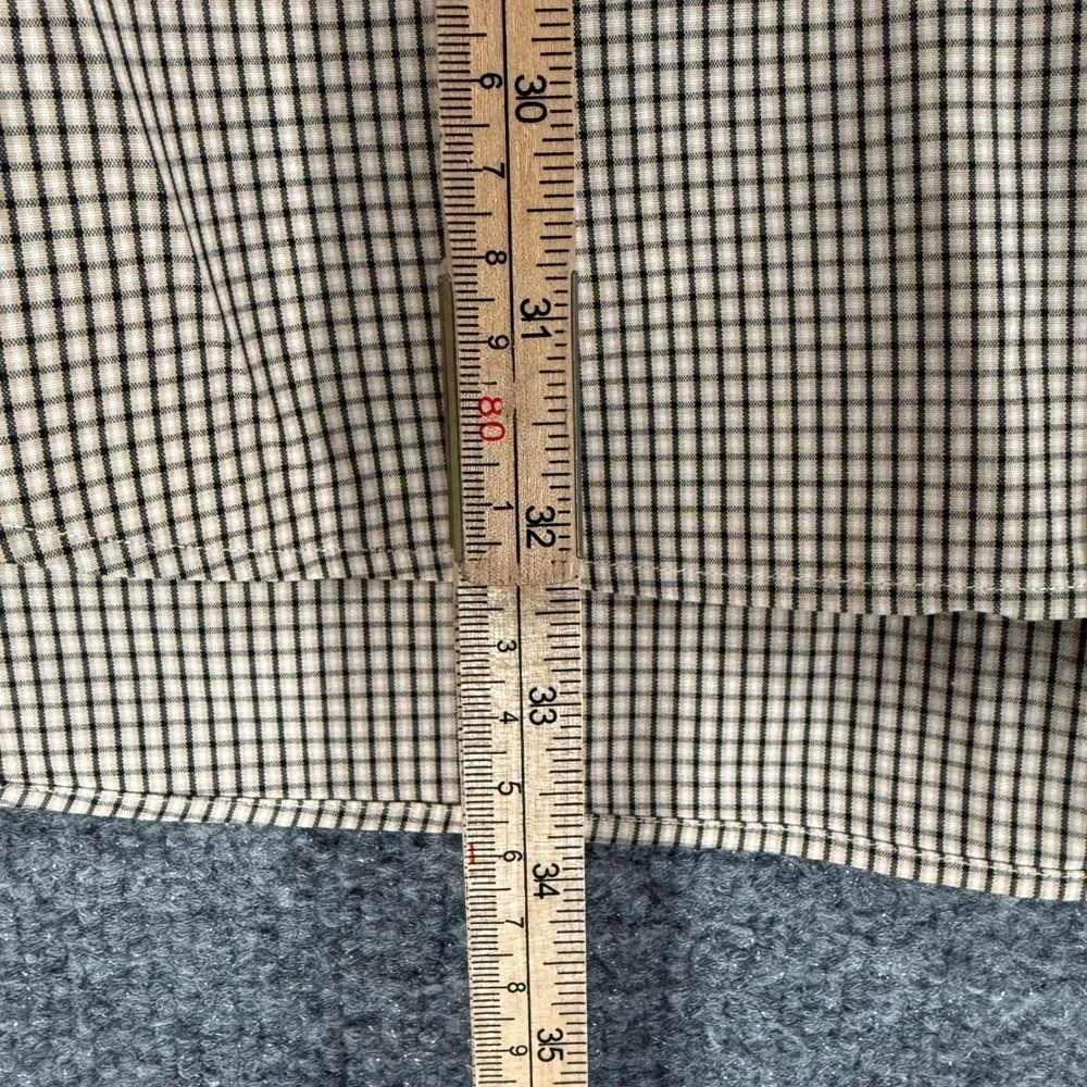 Ralph Lauren Blake Shirt Men XL Tan Micro Check Button Up Cotton Classic Two Ply